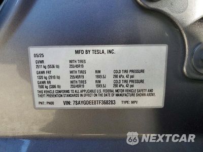 Zdjęcie 12 z 12 samochodu: 2026 TESLA MODEL Y VIN:7SAYGDEE8TF368283 - miniatura