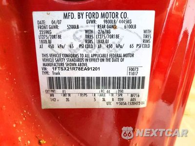 Zdjęcie 12 z 12 samochodu: 2008 FORD F250 SUPER DUTY VIN:1FTSX21R78EA91201 - miniatura