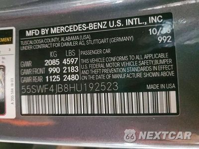Zdjęcie 12 z 12 samochodu: 2017 MERCEDES-BENZ C 300 VIN:55SWF4JB8HU192523 - miniatura