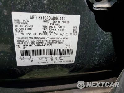 Zdjęcie 13 z 13 samochodu: 2022 FORD EXPLORER XLT VIN:1FMSK7DH1NGA76381 - miniatura