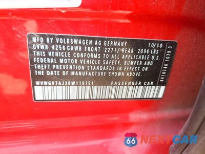 Zdjęcie 12 z 12 samochodu: 2011 VOLKSWAGEN GTI VIN:WVWGV7AJ2BW119751 - miniatura