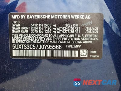 Zdjęcie 14 z 14 samochodu: 2018 BMW X3 XDRIVEM40I VIN:5UXTS3C57J0Y95566 - miniatura