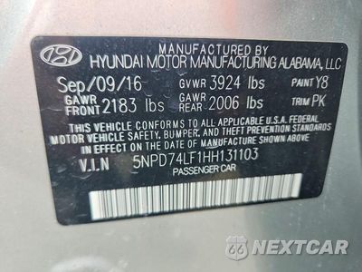Zdjęcie 13 z 13 samochodu: 2017 HYUNDAI ELANTRA SE VIN:5NPD74LF1HH131103 - miniatura
