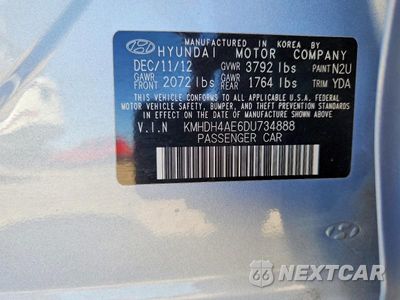 Zdjęcie 12 z 12 samochodu: 2013 HYUNDAI ELANTRA LIMITED VIN:KMHDH4AE6DU734888 - miniatura