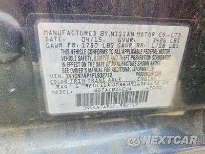 Zdjęcie 12 z 12 samochodu: 2015 NISSAN VERSA 1.6 SV VIN:3N1CN7AP1FL932712 - miniatura