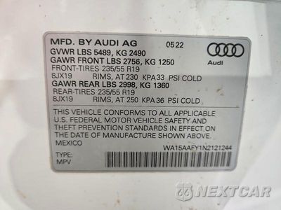 Zdjęcie 13 z 13 samochodu: 2022 AUDI Q5 SPORTBACK PRM PLS 45 VIN:WA15AAFY1N2121244 - miniatura