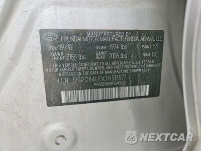 Zdjęcie 12 z 12 samochodu: 2018 HYUNDAI ELANTRA SEL VIN:5NPD84LFXJH313577 - miniatura