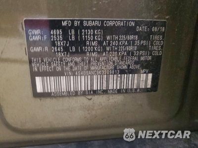 Zdjęcie 13 z 13 samochodu: 2019 SUBARU OUTBACK 2.5I LIMITED VIN:4S4BSANC9K3209813 - miniatura