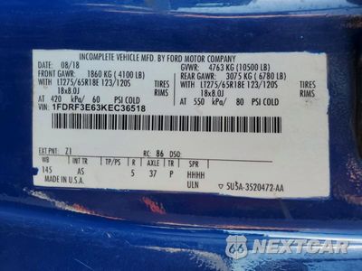 Zdjęcie 13 z 13 samochodu: 2019 FORD F350 SUPER DUTY VIN:1FDRF3E63KEC36518 - miniatura