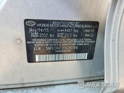 Zdjęcie 12 z 12 samochodu: 2015 HYUNDAI SONATA SE VIN:5NPE24AF2FH240768 - miniatura