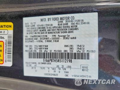 Zdjęcie 12 z 12 samochodu: 2022 FORD MUSTANG VIN:1FA6P8TH5N5112198 - miniatura