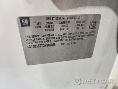 Zdjęcie 12 z 12 samochodu: 2016 CHEVROLET MALIBU LS VIN:1G1ZB5ST7GF346066 - miniatura