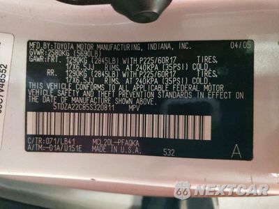 Zdjęcie 13 z 13 samochodu: 2005 TOYOTA SIENNA XLE LIMITED 7 PASSENGER VIN:5TDZA22C85S320811 - miniatura