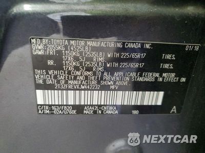 Zdjęcie 13 z 13 samochodu: 2018 TOYOTA RAV4 LE VIN:2T3ZFREVXJW442232 - miniatura