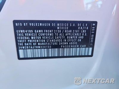 Zdjęcie 13 z 13 samochodu: 2017 VOLKSWAGEN JETTA S VIN:3VW2B7AJ7HM224150 - miniatura