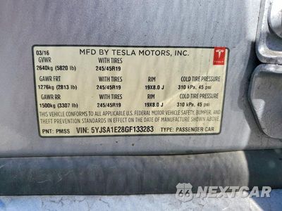 Zdjęcie 12 z 12 samochodu: 2016 TESLA MODEL S VIN:5YJSA1E28GF133283 - miniatura