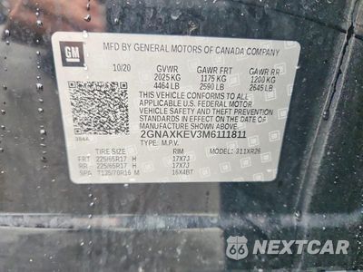 Zdjęcie 13 z 13 samochodu: 2021 CHEVROLET EQUINOX LT VIN:2GNAXKEV3M6111811 - miniatura