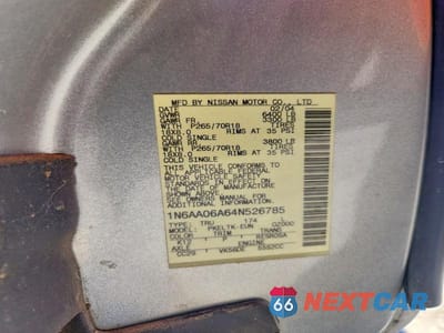 Zdjęcie 12 z 12 samochodu: 2004 NISSAN TITAN XE VIN:1N6AA06A64N526785 - miniatura