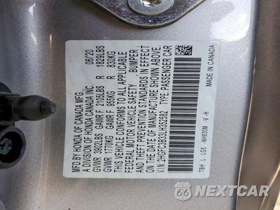 Zdjęcie 12 z 12 samochodu: 2020 HONDA CIVIC EX VIN:2HGFC3B33LH352582 - miniatura
