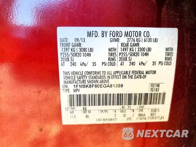 Zdjęcie 13 z 13 samochodu: 2014 FORD EXPLORER LIMITED VIN:1FM5K8F80EGA81359 - miniatura