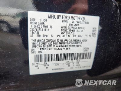 Zdjęcie 13 z 13 samochodu: 2020 FORD EXPLORER XLT VIN:1FMSK7DH6LGB74481 - miniatura