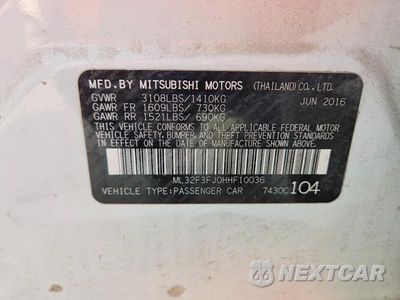 Zdjęcie 13 z 13 samochodu: 2017 MITSUBISHI MIRAGE G4 ES VIN:ML32F3FJ0HHF10036 - miniatura