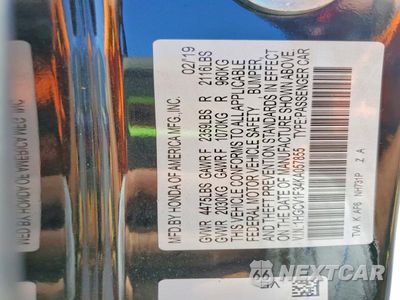 Zdjęcie 13 z 13 samochodu: 2019 HONDA ACCORD SPORT VIN:1HGCV1F34KA057855 - miniatura