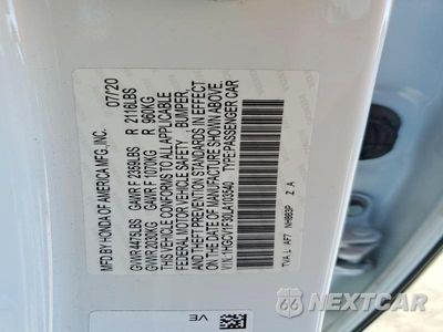 Zdjęcie 12 z 12 samochodu: 2020 HONDA ACCORD SPORT VIN:1HGCV1F30LA103540 - miniatura