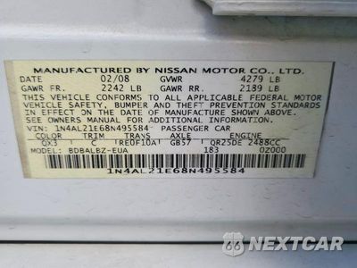 Zdjęcie 13 z 13 samochodu: 2008 NISSAN ALTIMA 2.5 VIN:1N4AL21E68N495584 - miniatura