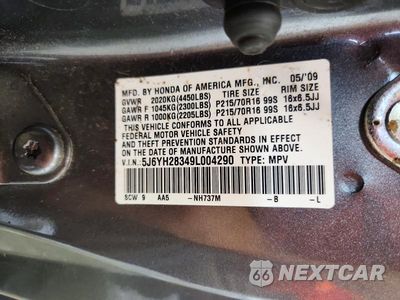 Zdjęcie 12 z 12 samochodu: 2009 HONDA ELEMENT LX VIN:5J6YH28349L004290 - miniatura