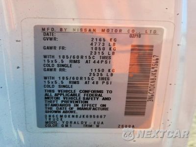 Zdjęcie 13 z 13 samochodu: 2018 NISSAN NV200 S DELIVERY VAN VIN:3N6CM0KN8JK695667 - miniatura
