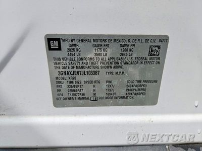 Zdjęcie 13 z 13 samochodu: 2018 CHEVROLET EQUINOX LT VIN:3GNAXJEV7JL103387 - miniatura