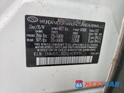 Zdjęcie 13 z 13 samochodu: 2020 HYUNDAI SANTA FE LIMITED VIN:5NMS5CAD5LH210935 - miniatura