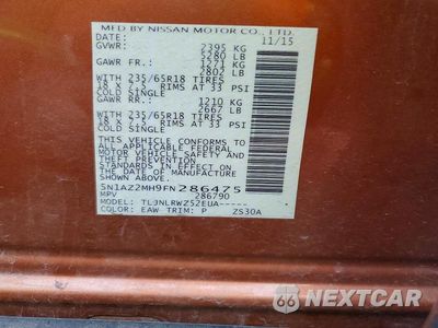 Zdjęcie 13 z 13 samochodu: 2015 NISSAN MURANO SL VIN:5N1AZ2MH9FN286475 - miniatura