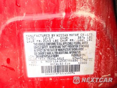 Zdjęcie 12 z 12 samochodu: 2018 NISSAN SENTRA SV VIN:3N1AB7AP3JL618391 - miniatura