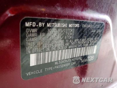 Zdjęcie 12 z 12 samochodu: 2020 MITSUBISHI MIRAGE ES VIN:ML32A3HJ0LH010380 - miniatura