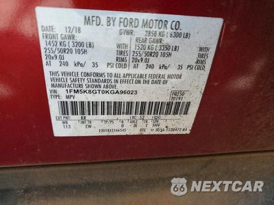 Zdjęcie 13 z 13 samochodu: 2019 FORD EXPLORER SPORT VIN:1FM5K8GT0KGA96023 - miniatura
