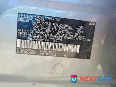 Zdjęcie 13 z 13 samochodu: 2008 TOYOTA RAV4 BASE VIN:JTMBD35V085191260 - miniatura