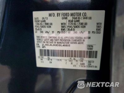 Zdjęcie 13 z 13 samochodu: 2013 LINCOLN MKX VIN:2LMDJ6JK8DBL46805 - miniatura