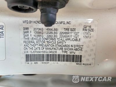 Zdjęcie 12 z 12 samochodu: 2016 HONDA CR-V EX VIN:5J6RM4H55GL046235 - miniatura