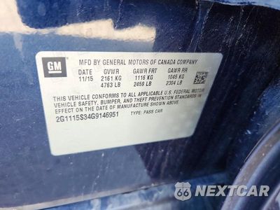 Zdjęcie 12 z 12 samochodu: 2016 CHEVROLET IMPALA LT VIN:2G1115S34G9146951 - miniatura