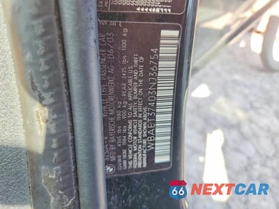 Zdjęcie 12 z 12 samochodu: 2003 BMW 3 SERIES I VIN:WBAET37403NJ36754 - miniatura