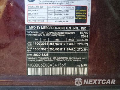 Zdjęcie 13 z 13 samochodu: 2008 MERCEDES-BENZ ML 350 VIN:4JGBB86E08A341565 - miniatura