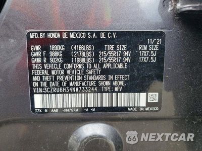 Zdjęcie 13 z 13 samochodu: 2022 HONDA HR-V LX VIN:3CZRU6H34NM733244 - miniatura
