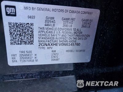 Zdjęcie 13 z 13 samochodu: 2022 CHEVROLET EQUINOX LS VIN:2GNAXHEV0N6145760 - miniatura