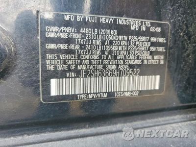 Zdjęcie 13 z 13 samochodu: 2009 SUBARU FORESTER 2.5X PREMIUM VIN:JF2SH63669H709522 - miniatura