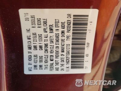 Zdjęcie 12 z 12 samochodu: 2016 HONDA ACCORD EX VIN:1HGCR2F75GA012735 - miniatura