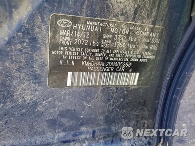 Zdjęcie 12 z 12 samochodu: 2013 HYUNDAI ELANTRA GLS VIN:KMHDH4AE2DU485263 - miniatura