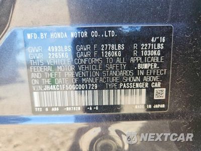 Zdjęcie 12 z 12 samochodu: 2016 ACURA RLX TECH VIN:JH4KC1F50GC001729 - miniatura