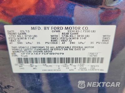 Zdjęcie 12 z 12 samochodu: 2013 FORD F150 SUPER CAB VIN:1FTFX1EF7DFB97079 - miniatura